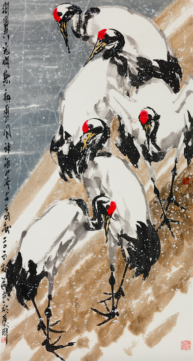 10《憩》 179x96cm 纸本设色 2014年