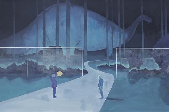 《一次被见证的谈话 》 布面油画 90cmX60cm 2015