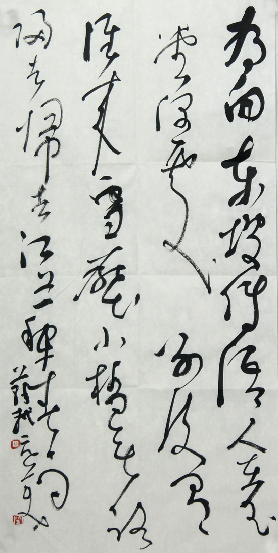 胡抗美  草书 66x33cm 纸本画心