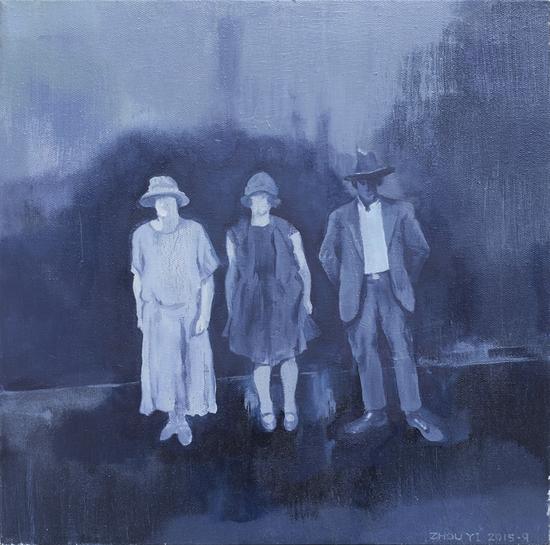 《三个沉默的人》布面油画 40cmX40cm 2015