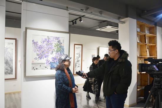 “诗花墨雨-《中国书画》杂志社书画院院聘书画家邀请展•花鸟画展（第一回）” 展览现场