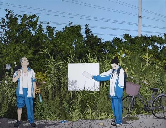 《不羁的青春》，2015，亚麻布、丙烯，180 × 240 cm.webp