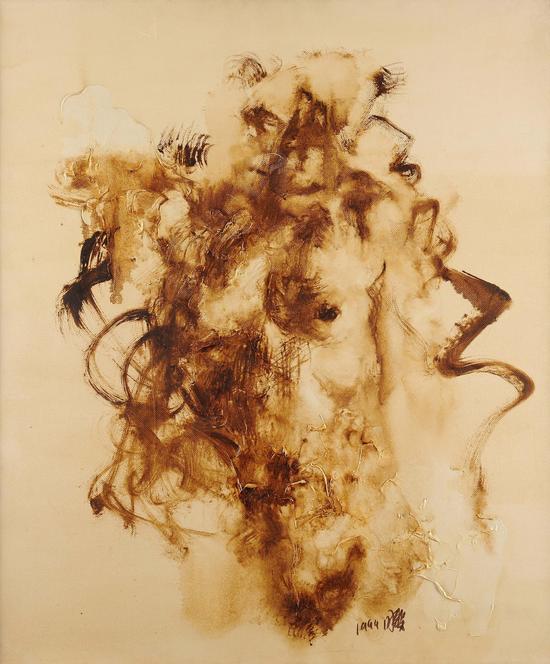 周春芽《女人体》72.5×60cm 布面油画 1994