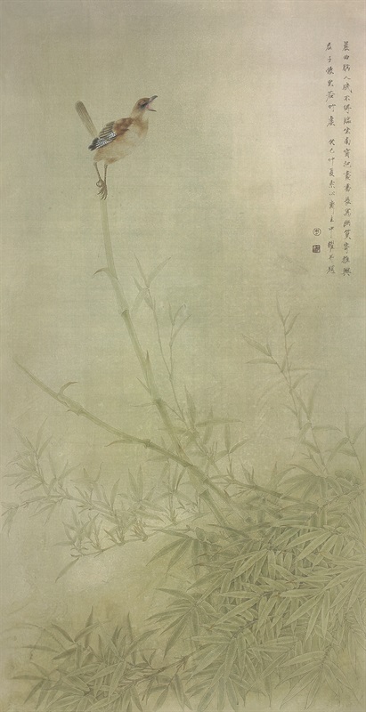 晨曲，周中耀，2013年，纸本设色，120cm×75cm