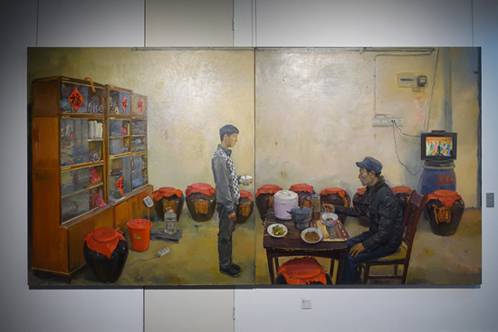 中央美术学院：张路江《两个人的晚餐》400×280cm 油画 2008年