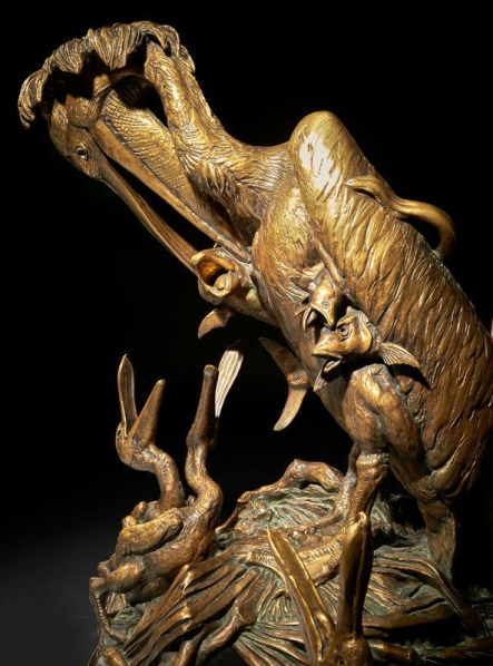 埃马纽埃尔·弗雷米耶的镀铜雕塑《贪食的鹈鹕》