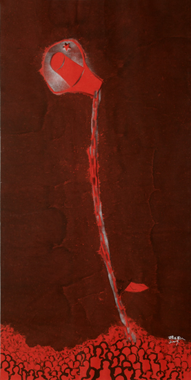红喇叭系列63 纸本水墨 132x66cm 2009