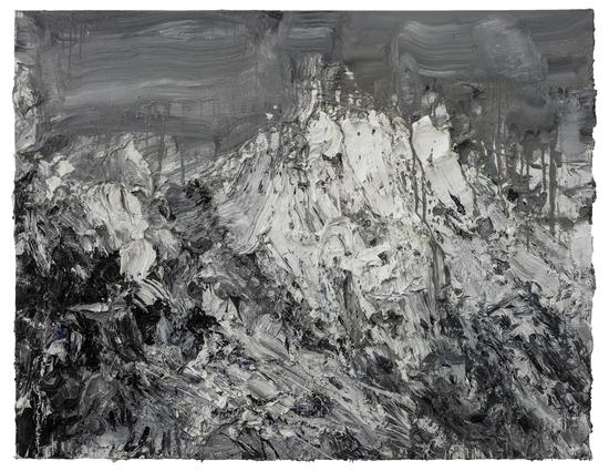 呂山川 雪山 NO.1 180x140cm 布面油画 2014