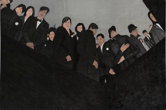 王大根《21克》纸本设色  140cmx210cm  2010