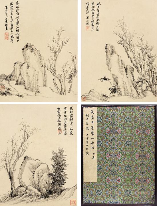 吴历 古木竹石图册   0849

　　纸本册页（10开）30×22.5cm×10

　　成交价：2240万元

　　北京匡时2010年春季拍卖会