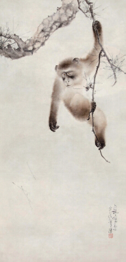 松猴图