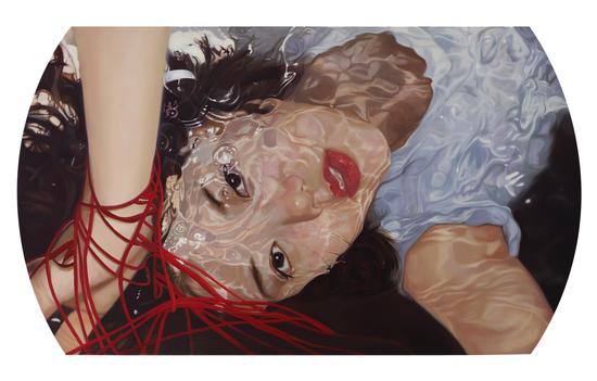 《吻水下系列三》尺寸180x105材质油画