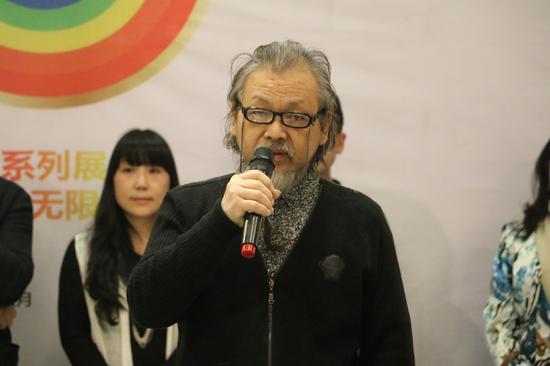 本次展览学术主持，中国新野性创始人、中国著名当代艺术家傅泽南先生致词