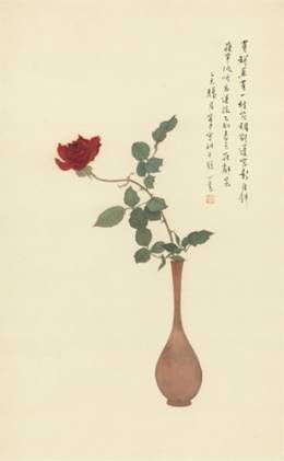溥儒（1896-1963）蓬窗春色

　　绢本立轴 1955年作

　　74.5×47cm 约3.2平尺

　　备注：现藏家直接得自溥儒弟子温碧英女士家属。