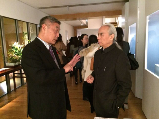 刘幼铮先生与著名中国画家刘丹交流
