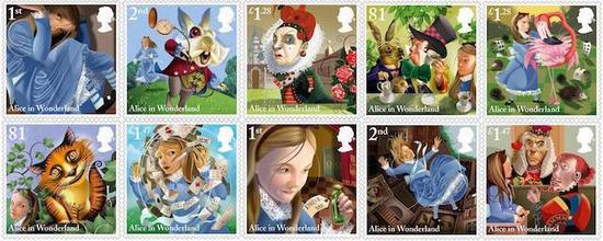 爱丽丝梦游仙境纪念邮票
