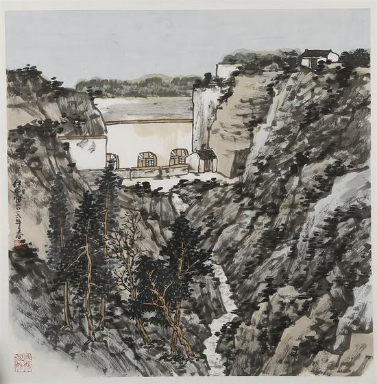 庄小雷《山水》68X68cm