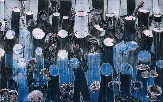 郭子 《没有树叶的森林5》150x240cm 布面丙烯 2016年