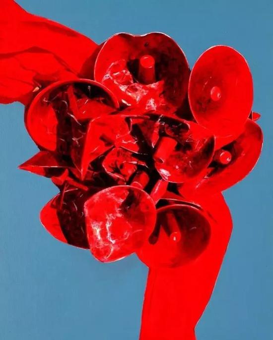 胡军强《红喇叭系列01》 油画 120x150cm 2010