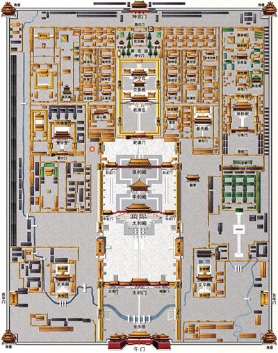 位于隆宗门西的元代地层、大型宫殿建筑遗址 新京报制图许英剑