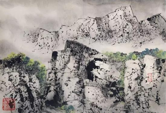 Lot 652
王己千《山水》1986年
纸本 彩墨 32×46.5 cm