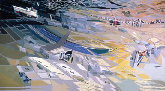 1985年，扎哈·哈迪德为改造伦敦特拉法加广场画的一张构想图