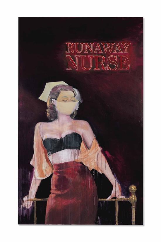 　　理查德·普林斯，《逃跑的护士》（Runaway Nurse ，2005-6）。图片：Courtesy of Christie's Images Ltd.