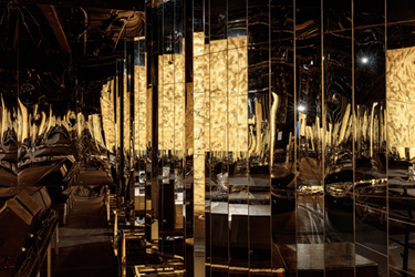 张鼎在作品“龙争虎斗”中的装置局部,伦敦当代艺术学院,2015年10月12日至25日