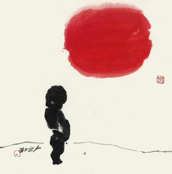 人之初40x41 1987年 北京画院收藏