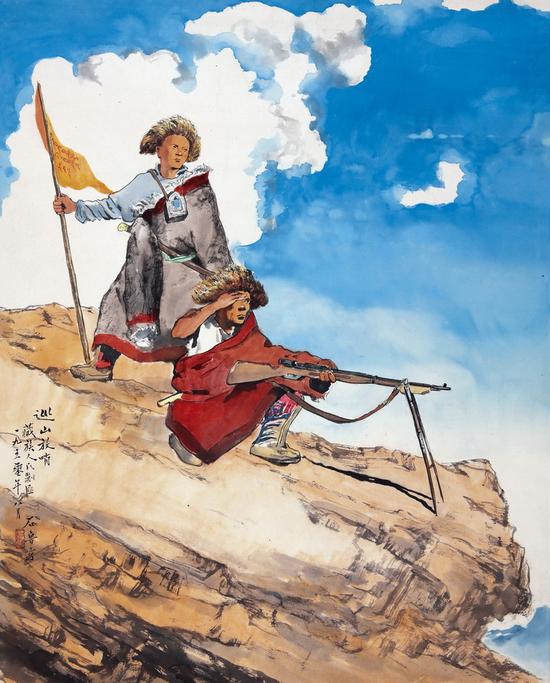 Lot.222 石鲁《巡山放哨》
镜心 设色纸本
75×59cm
估价:6,000,000-9,000,000