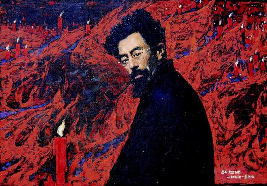 红烛颂，闻立鹏，1979年，70×101cm，布面油彩，中国美术馆藏