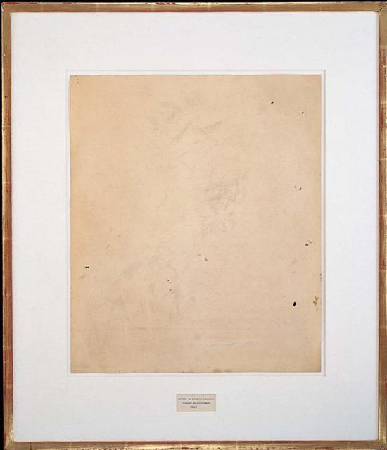 《已擦除的德·库宁作品》（Erased De Kooning Drawing）， 1953