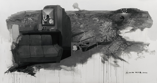 并置的风景_ Amalamative Scenery(160x300cm)布面油画2014
