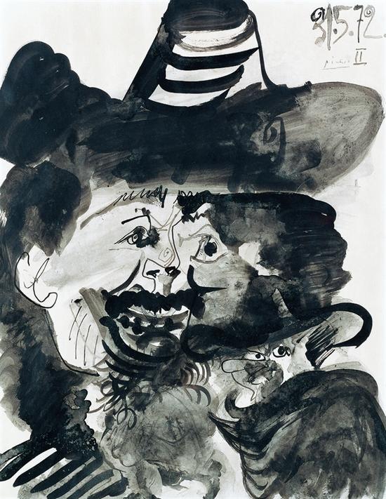 巴勃罗·毕加索《戴帽子男人的半身》
