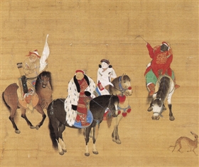 元代刘贯道《元世祖出猎图》（局部），台北故宫博物院藏