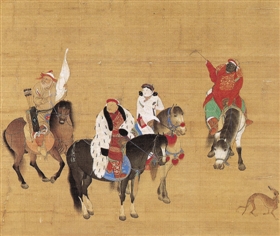 元代刘贯道《元世祖出猎图》(局部),台北故宫博物院藏
