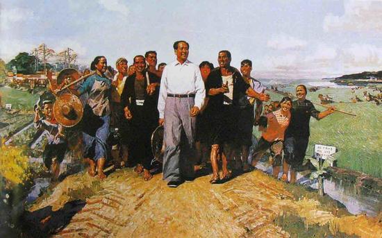 陈衍宁《毛主席视察广东农村》布面油画　1012万元人民币　购于：2005年11月，中国嘉德