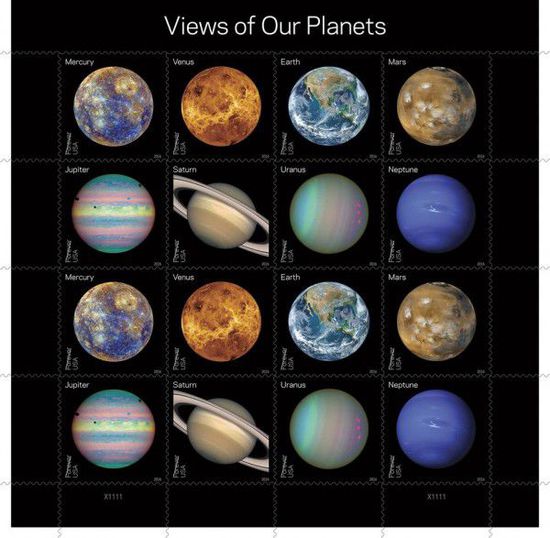 NASA携手USPS推出星球主题邮票