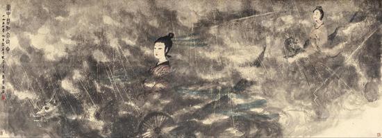 傅抱石《云中君和大司命》,1954 年作