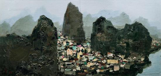 6716 1970年代－1996年作 桂林 木板油画