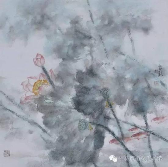 愉悦 68×68cm 纸本设色  潘常欢