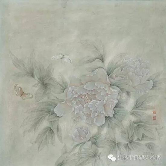 牡丹图之二 50×50cm 纸本设色   陈立红