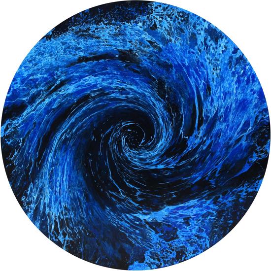 韩砚朝-那个蓝色的漩涡5号 布面油画 150cmX150cm  That Blue Swirl No.4 Oil on canvas 2010年