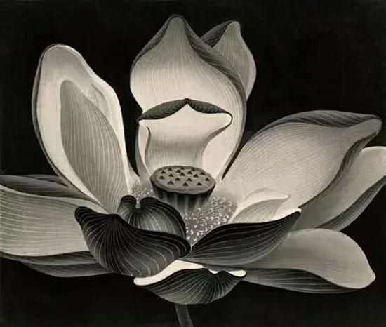 陈琦-荷NO.9 Lotus No.9， 水印版画 Woodblock Print， 73.5×86.5 cm