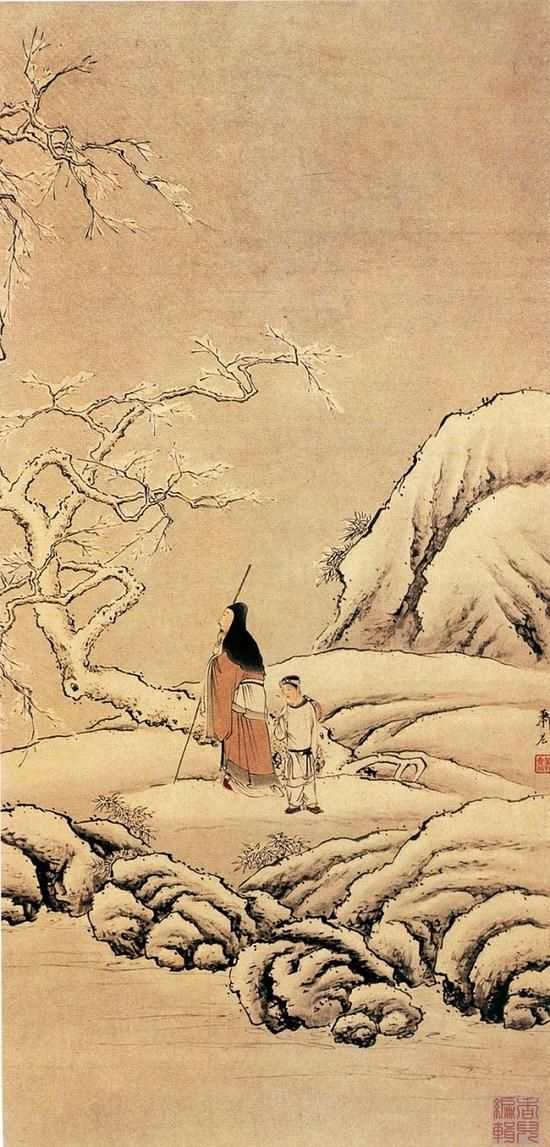 清 蕭晨 《踏雪尋梅圖》 青島博物館藏