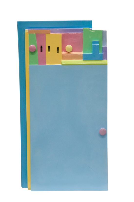 王礼军《一个柜子的游戏》50×24×96cm旧家具油漆2016