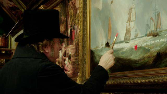 JMW Turner putting on a finishing touch on Helvoetsluys， film clip。