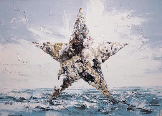 申树斌 意志之光NO.1 250x180cm 布面油画  2015