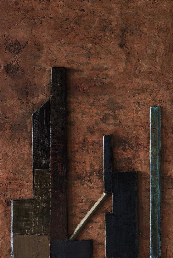 《新山水》大漆综合材料 80X122cm 2016