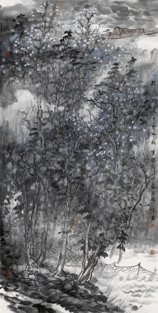 张东 野水闲花 34×34cm 纸本设色 2014年